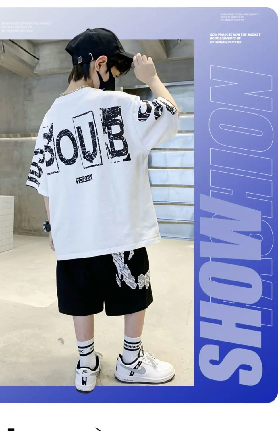 Boys Summer Trendy Casual Sports 2pcs T-shirts+Pants Suits 3-14 Years Teenage Boys Hip Hop Style Fashion Outfits Clothes Sets