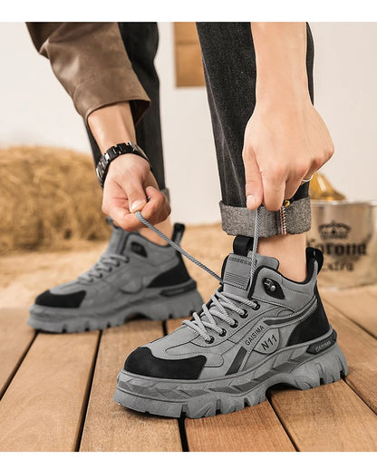 Men's Work Shoes 2025 New Breathable Slip-On Anti-Slip Wear-Resistant Casual Sports Shoes Thick Bottom Labor Protection