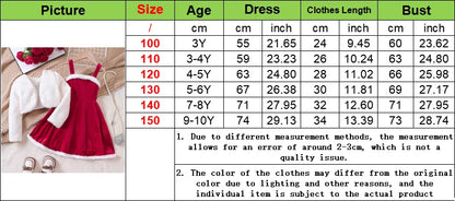 2026 New Year Dress For Girls Autumn And Winter Plush Jacket & Suspender Suits Elegant Dress Carnival Party Christmas Dresses