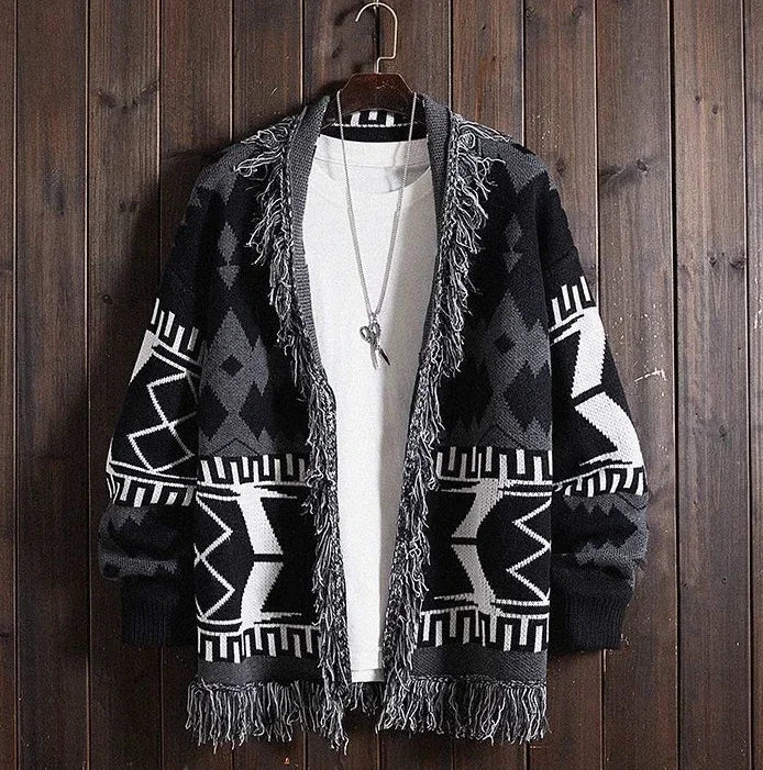 Knit Sweater Male Black Graphic Jacket Men's Clothing Coat No Hoodie Cardigan Tassel Sale V Order Designer Luxury Jumpers Casual