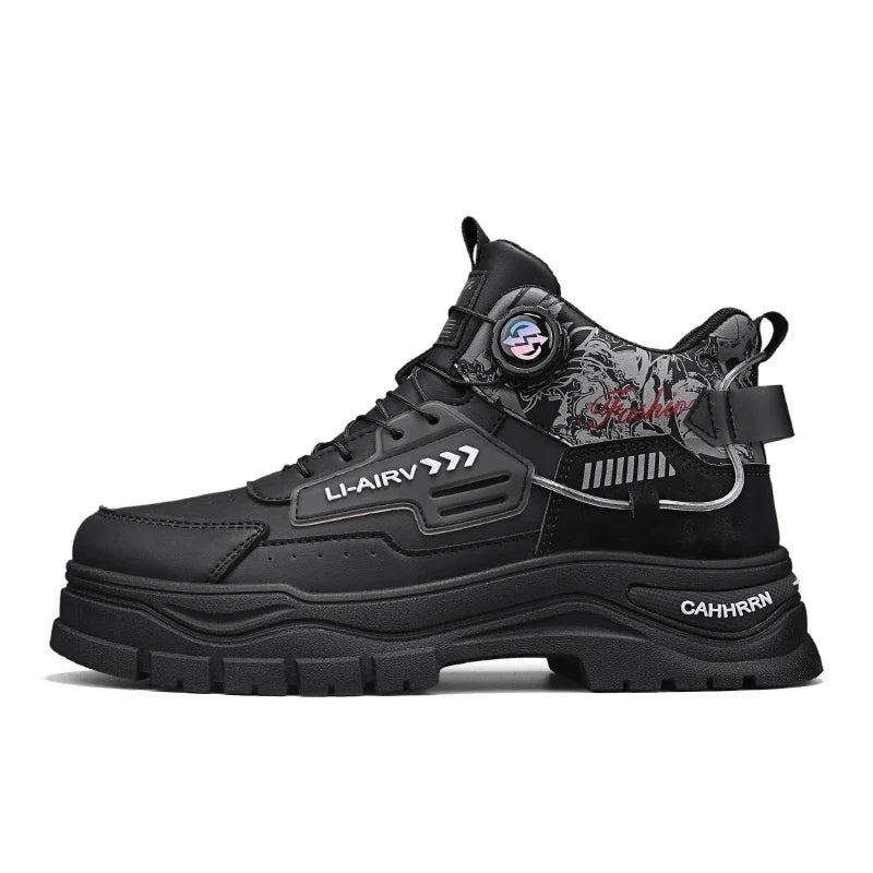 Men's Casual Outdoor Boots Fall Breathable Trendy Versatile Leisure Knob Board Shoes Anti-slip Riding Fashion Sneakers