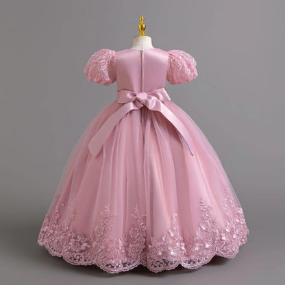 Party Dresses For Girls Flower Dress White Bridesmaid Wedding Pageant First Communion Clothes Birthday Party Piano Perform Gown