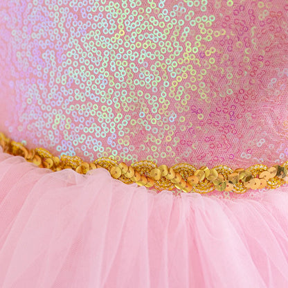 Girl's Flutter Sleeve Bow Princess Dress Wedding Flower Girl Dress Girl's Birthday Party Piano Host Masquerade Performance Costume