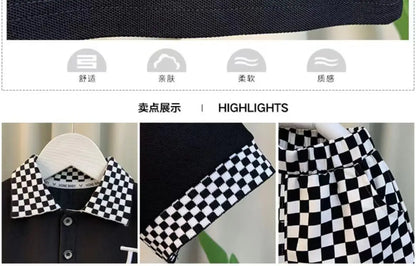 Boys Summer Polo Shirt Set New Children's Fashionable Short sleeved Boys and Babies Summer Clothing Two Piece Set Kids Outfits