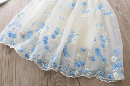 Girls Dress Summer Clothes Hanfu Fashion Children's Vintage Net Yarn Dress Kids Girls Dresses for School Wedding of 12 Years Old