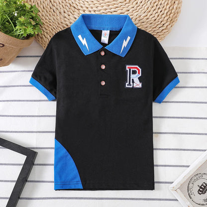 Boys Summer T-Shirt Short Sleeve Kids Polo Shirts for Boys Children Patchwork Tees Baby Tops girls Clothes for 3-7year Shirt Top