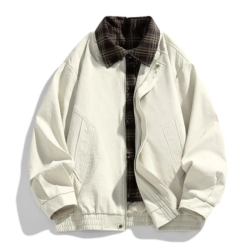 Winter Men's Jacket Trendy Durable Windproof motorcycle jacket Versatile Vintage Style Collar   Men's Coat