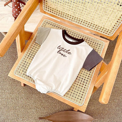 Summer Baby Boys Clothes Bodysuit Newborn Girl Romper Casual Letter Embroidery Button Jumpsuit Short Sleeve Infant Clothes