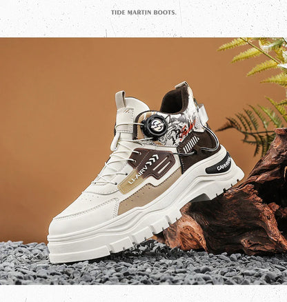 Men's Casual Outdoor Boots Fall Breathable Trendy Versatile Leisure Knob Board Shoes Anti-slip Riding Fashion Sneakers