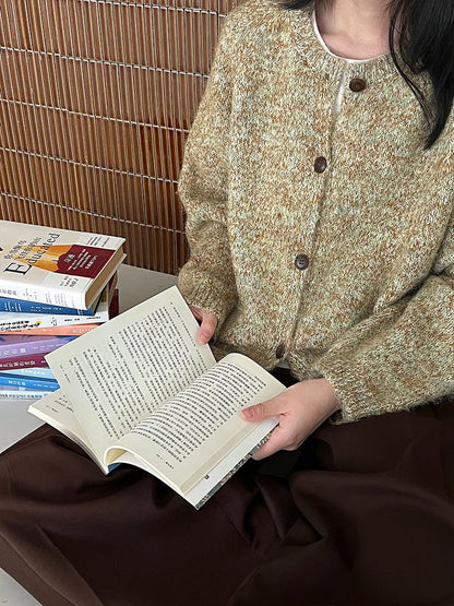 2025 Women Winter Warm Sweater O-Neck Colorful Wool Blend Knitted Cardigans Coat Autumn Clothes Tops For Women Sweater