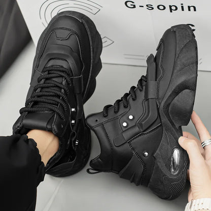 Shoes for Men High Quality Platform Sneaker Fashion High-top Leather Sports Men Shoes Thick-soled Casual Shoes Zapatillas Hombre