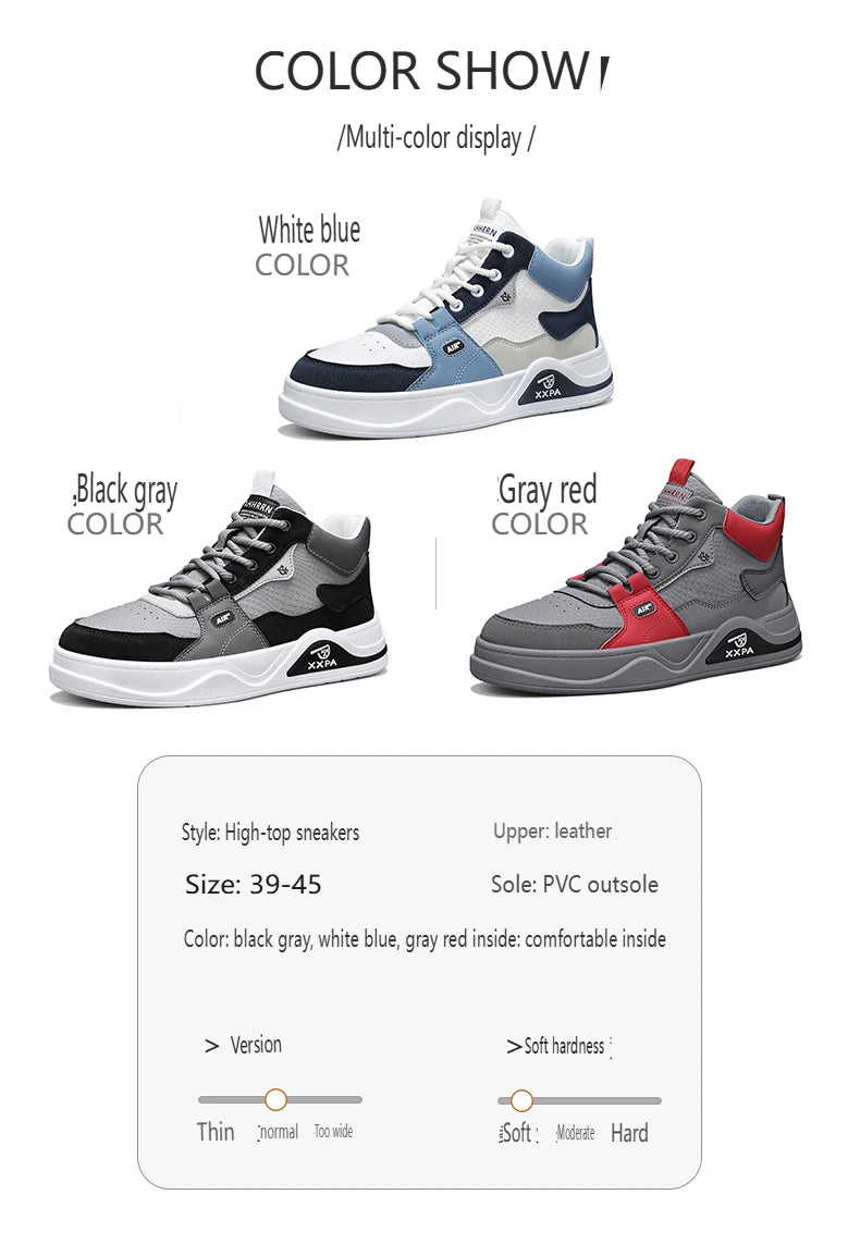 Men's Shoes - New 2025 Autumn/winter Style, Fashionable, Versatile, Casual, Trendy, Simple, Anti-slip, High-top Canvas Shoes