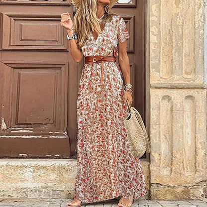Long Dress for Women 2025 Summer Beach Bohemian Dresses Vestido Casual Robe Female Clothing Y2K Floral Skirt Elegant Maxi Dress