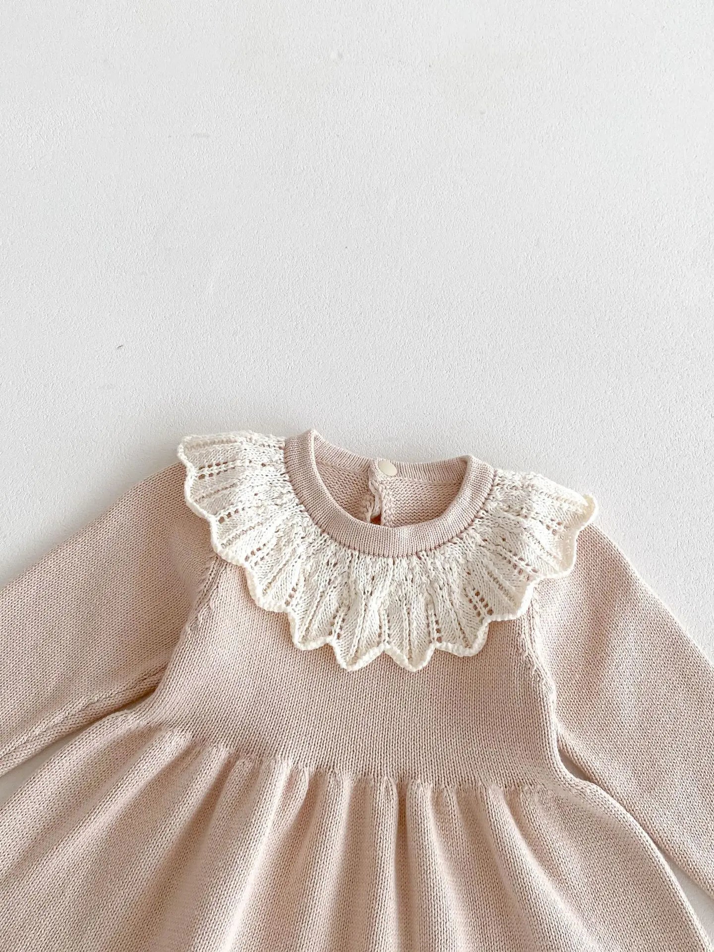 Dress for Baby Girls Soft Knitted Dress Autumn Winter Sweet Pink Princess Dress Girls Sweater Casual Baby Girl Clothing