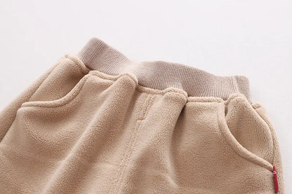 Winter New Baby Hooded Cotton Coat Long Sleeve Set for Boys and Girls' Vest with Velvet and Thickened Casual Three Piece Set