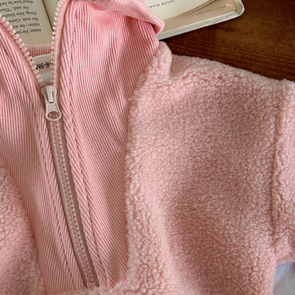 2024 Winter New Toddler Suit Fleece Boys Girls Baby Clothes Tops Long Sleeves Zip Up Sports Top 1-3Y Baby Coat Solid Colour