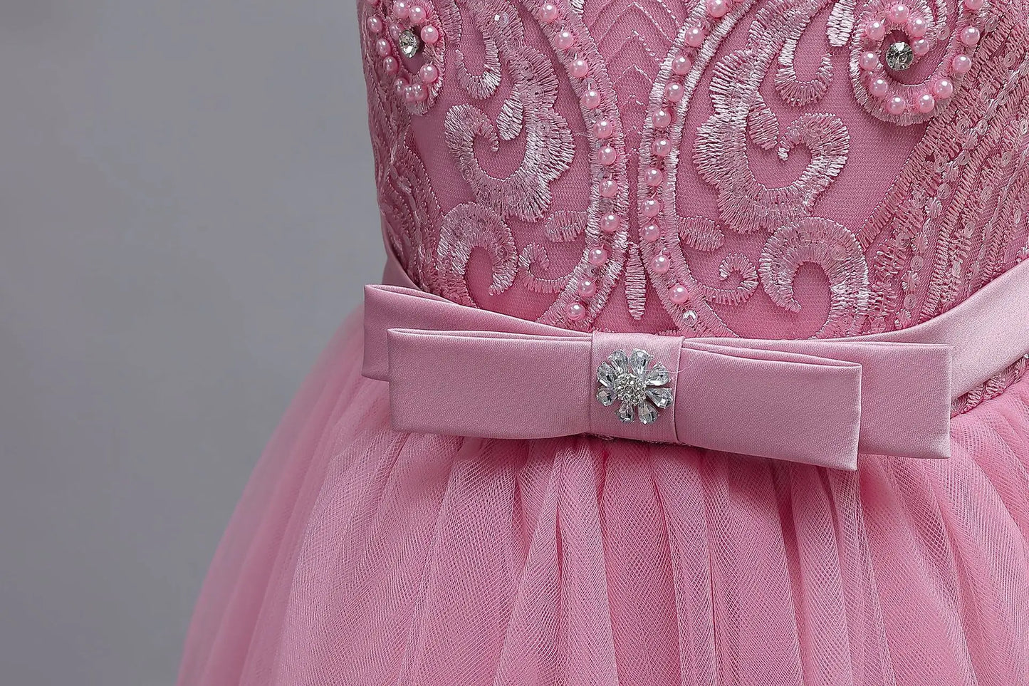 2025 New Hot Selling Girl Party Dress Gorgeous Big Bow Graduation Ball Dress 4 6.8 10 12 Elegant Birthday Dress Girl dresses