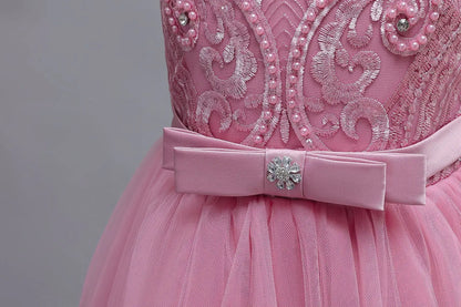 2025 New Hot Selling Girl Party Dress Gorgeous Big Bow Graduation Ball Dress 4 6.8 10 12 Elegant Birthday Dress Girl dresses