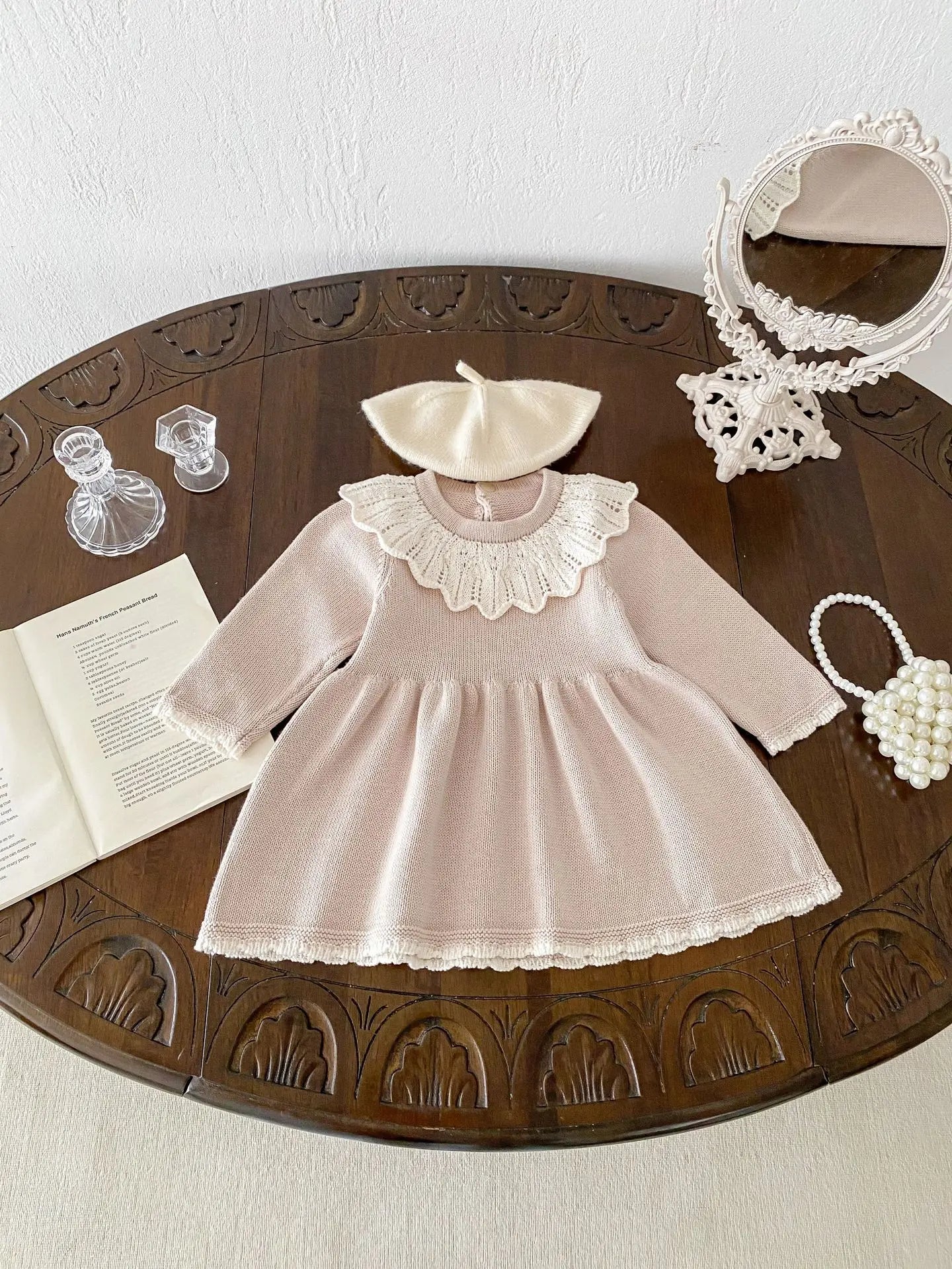 Dress for Baby Girls Soft Knitted Dress Autumn Winter Sweet Pink Princess Dress Girls Sweater Casual Baby Girl Clothing