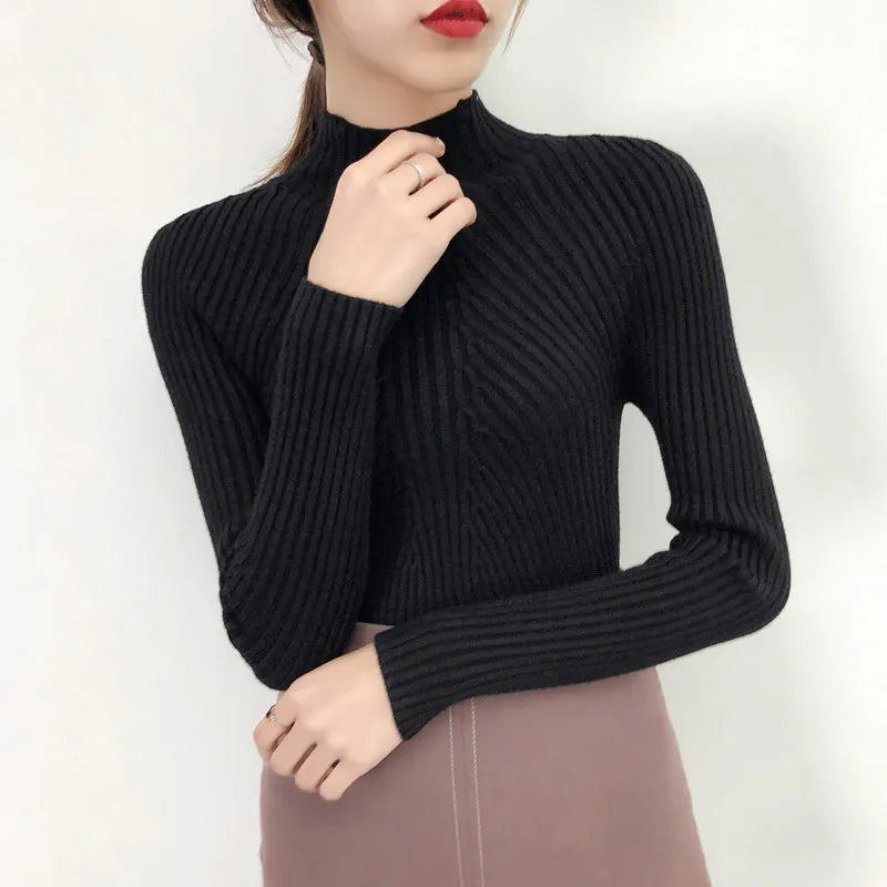 Autumn Winter Turtleneck Sweater Women Basic Slim Pullover Women Sweaters And Pullovers Knit Jumper Ladies Tops 2025