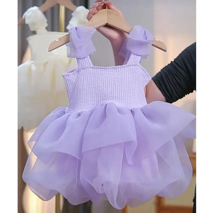 Girls Summer Dress 6M-6Y Children's Clothing Little Girl Sling Fluffy Dress Baby Princess Dress