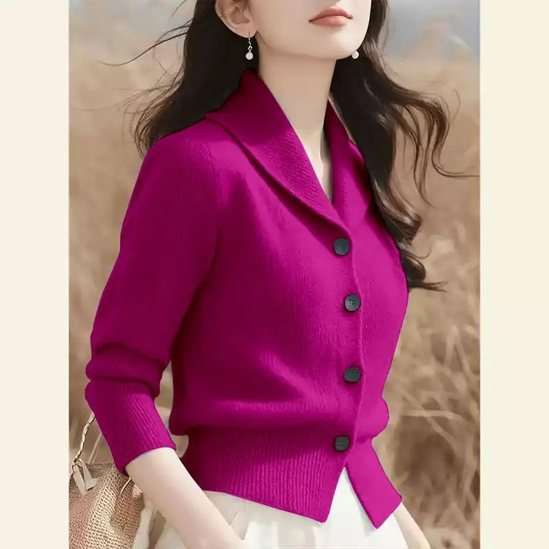 Knitted Cardigan Jacket Women Clothing Spring Winter 2025New Style Long Sleeved Outerwear Sweater Coat Female Casual Ladies Tops