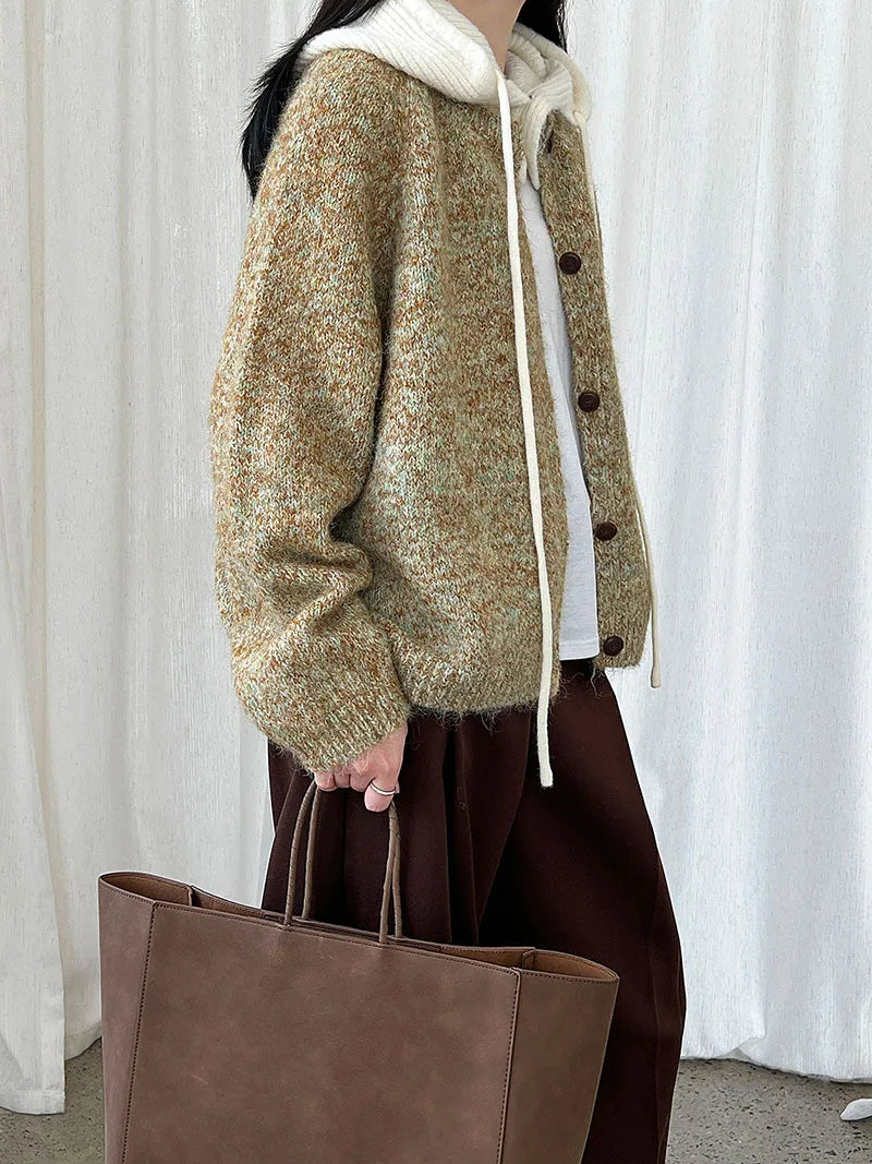 2025 Women Winter Warm Sweater O-Neck Colorful Wool Blend Knitted Cardigans Coat Autumn Clothes Tops For Women Sweater