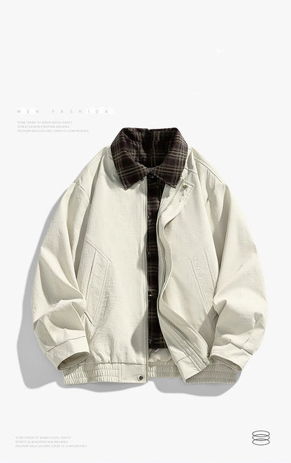 Winter Men's Jacket Trendy Durable Windproof motorcycle jacket Versatile Vintage Style Collar   Men's Coat