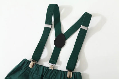 Summer Baby Boys Party Dress Suit Cotton Short Sleeve With Shirt + Belt Shorts 2PCS Outfits Kids Boys Gentleman Clothes Sets