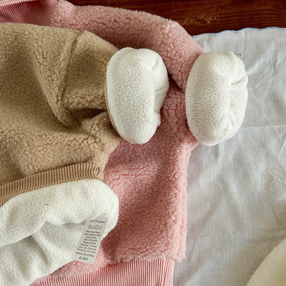 2024 Winter New Toddler Suit Fleece Boys Girls Baby Clothes Tops Long Sleeves Zip Up Sports Top 1-3Y Baby Coat Solid Colour