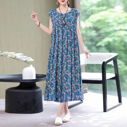 New Fashion Summer Dress For Women Sundress 2025 Casual short sleeve dress Print Female O-Neck Robe Oversize Bohemian dresses