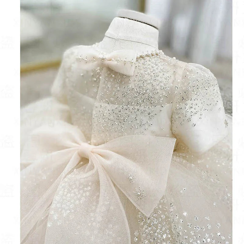 Party Dresses For Girl Flower Princess First Birthday Baby Girls Dress Baptism White Wedding Kids Dresses For Girl Toddler Gowns