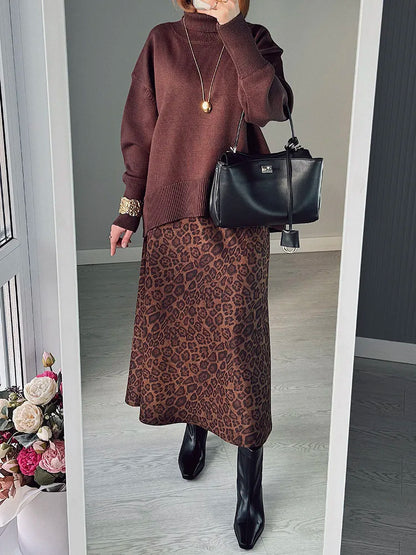 Winter Clothes Brown Sweaters Women Oversize Turtleneck Warm Pullovers Thick Sweaters For Women Oversized Sweater White Jumpers