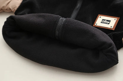 Winter New Baby Hooded Cotton Coat Long Sleeve Set for Boys and Girls' Vest with Velvet and Thickened Casual Three Piece Set