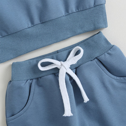 Baby Boys Fall Winter Clothes Long Sleeve Crewneck Sweatshirt and Pants 2PC Sweatsuit Casual Outfits for Toddlers