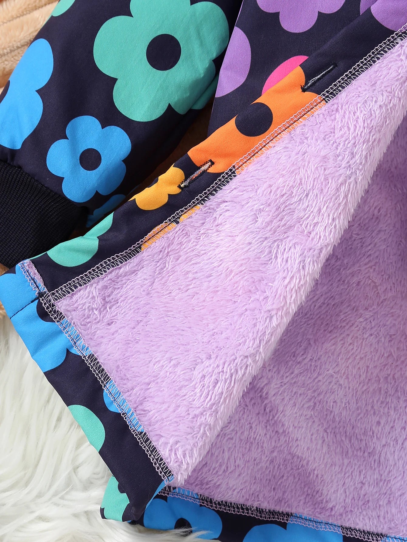 Winter New Girls' Coat With Plush Print Hooded Coat Suitable For Keeping Children Warm Medium To Long And Versatile