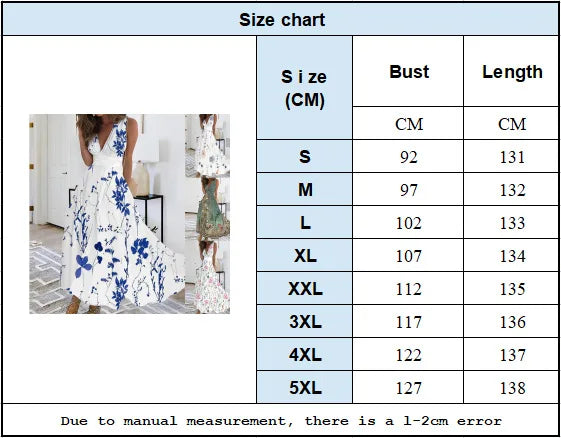 2025 Women's Summer Casual Dress Elegant Party Sleeveless Long Dress Robe Sexy Bohemian Print Dresses Vestidos Swing Sundress