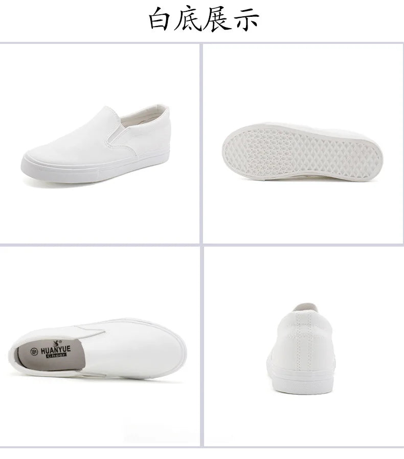 New Shoes for Men Leather Casual Shoes Spring Fashion Concise Flat Shoes 2 Colors Slip-on Loafers