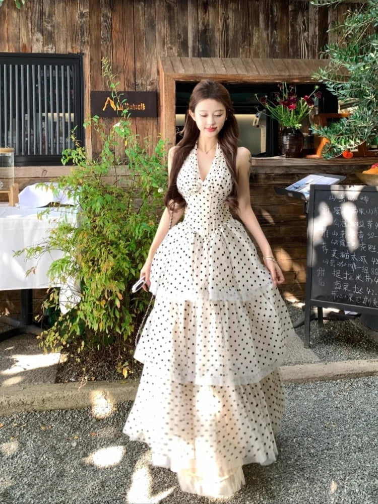 Summer Vacation Dress Woman French Elegant Irregular Floral Suspender Dress Beach Stylem Korean Fashion Midi Dress Chic