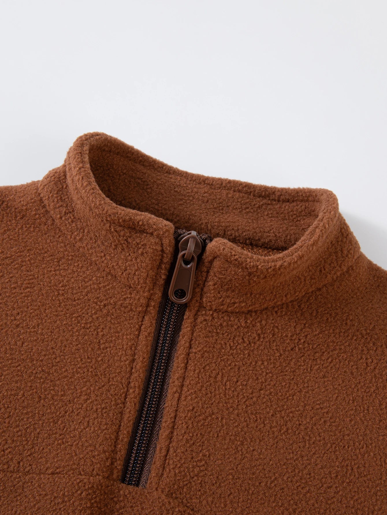 Girls Winter Casual Outfit Solid Color Fleece Thickened Hoodie Pants Clothes Set Half-Zip Children Sweater Sets