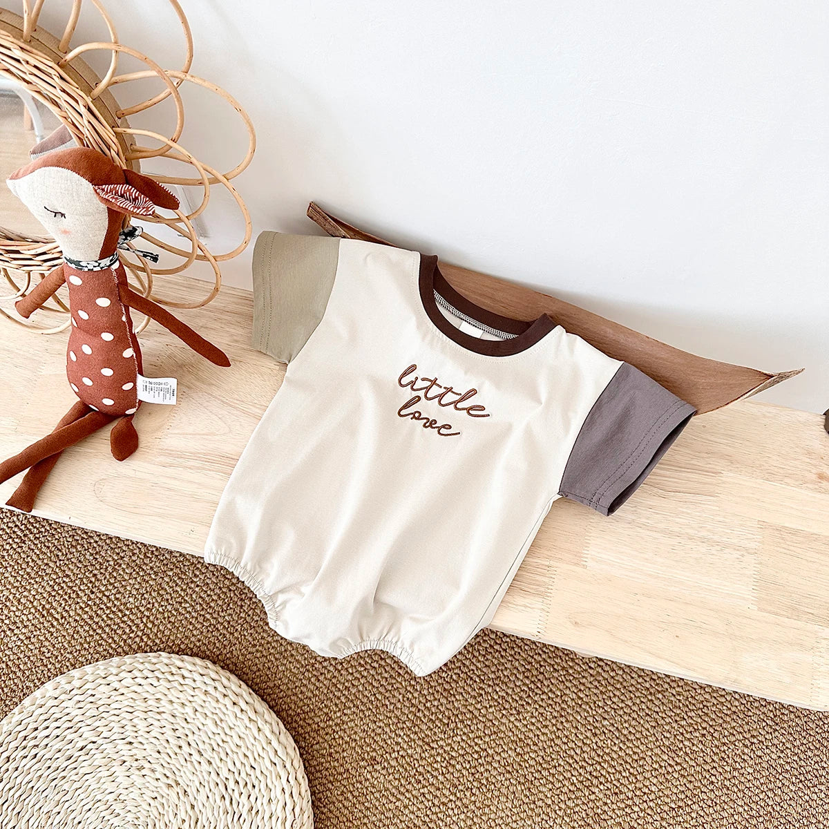 Summer Baby Boys Clothes Bodysuit Newborn Girl Romper Casual Letter Embroidery Button Jumpsuit Short Sleeve Infant Clothes