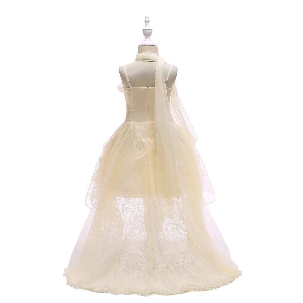 Summer 2025 Girls Dresses Kids Trailing Dresses Girls Kids Long Princess Dress Party Wedding Dresses 5 to 12 Years Old