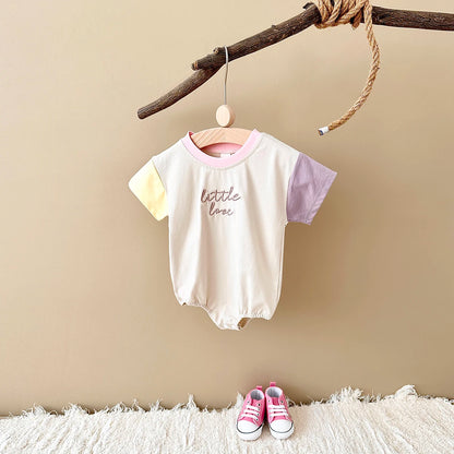 Summer Baby Boys Clothes Bodysuit Newborn Girl Romper Casual Letter Embroidery Button Jumpsuit Short Sleeve Infant Clothes
