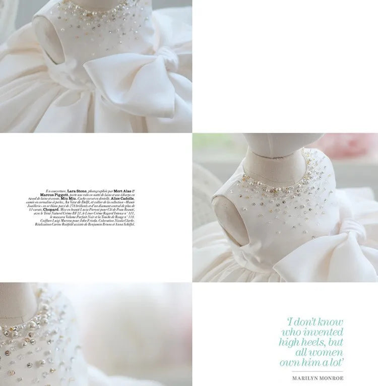 Party Dresses For Girl Flower Princess First Birthday Baby Girls Dress Baptism White Wedding Kids Dresses For Girl Toddler Gowns