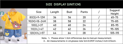 Summer Baby Boys Clothing Sets Cartoon Bear Cotton T-Shirt + Shorts 2Pcs Suits for Baby Kids Tracksuits Infant Casual Outfits
