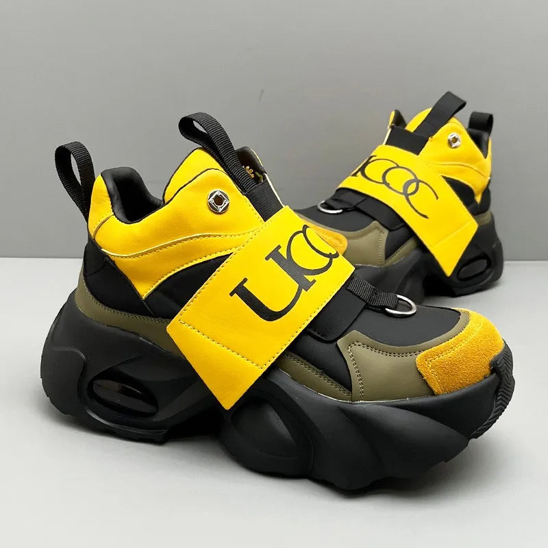 Men's Thick Soled Sports Shoes Fashionable and Versatile Trendy Street Style Men's Casual Shoes