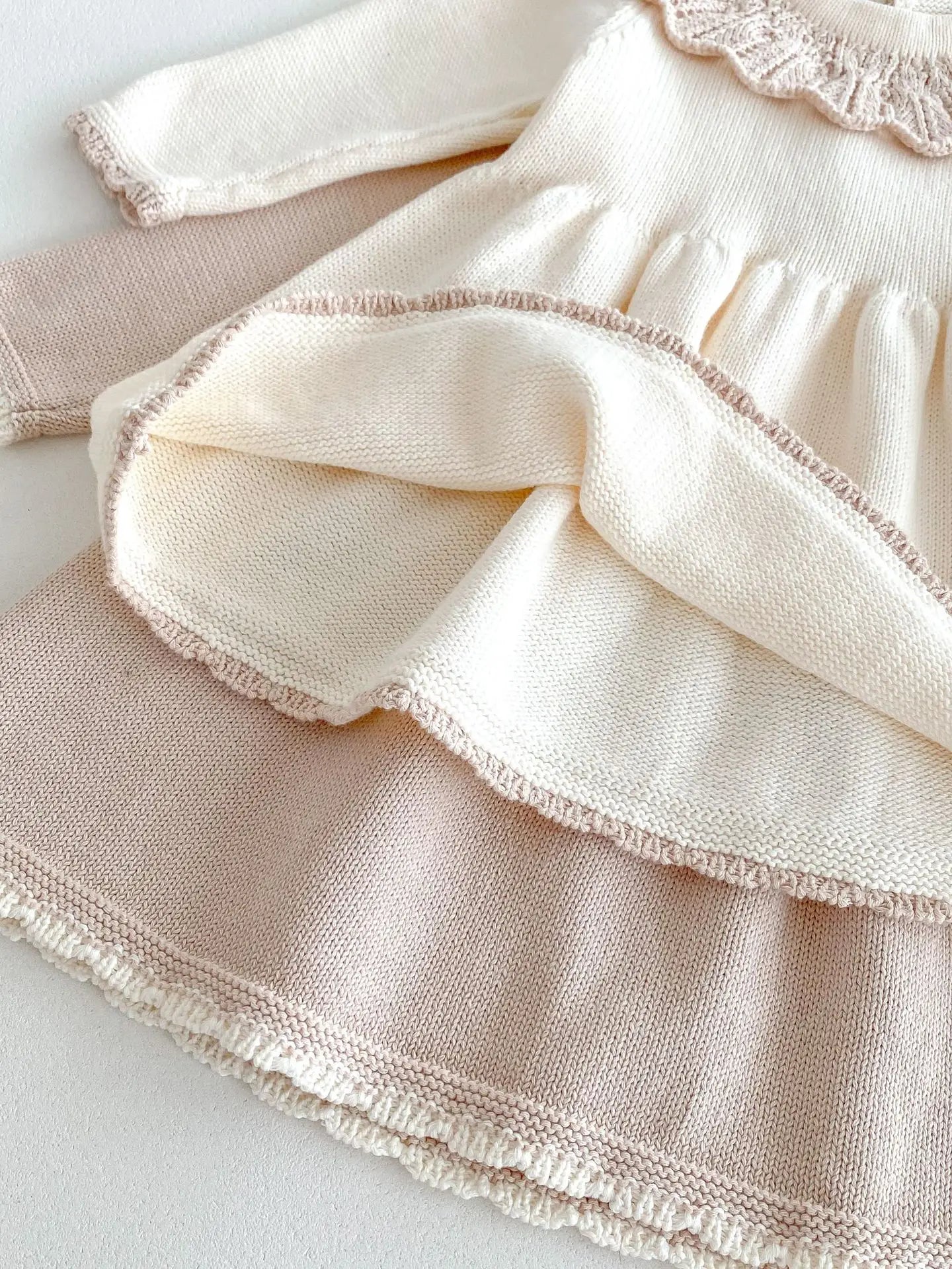 Dress for Baby Girls Soft Knitted Dress Autumn Winter Sweet Pink Princess Dress Girls Sweater Casual Baby Girl Clothing