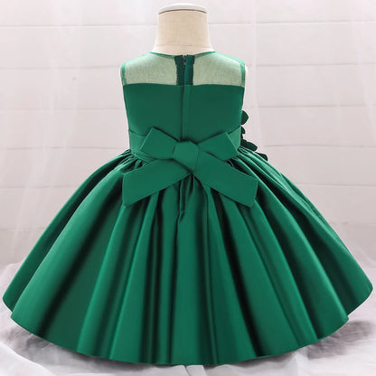 Girl Party Dress Wedding Prom  Children Christmas Princess Dress Green Ball Gown Children Birthday Party Dress 1 2 3 4 5 6 years