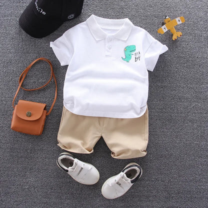 Baby Boy Clothes Summer Children Clothing Polo Shirt Sets Boys Short Toddler Sleeve T-shirt Kids Sports Suit 2pcs Cotton 1-5y (Available)