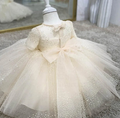 Party Dresses For Girl Flower Princess First Birthday Baby Girls Dress Baptism White Wedding Kids Dresses For Girl Toddler Gowns